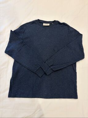 FRAME Navy Crewneck Long Sleeve Shirt